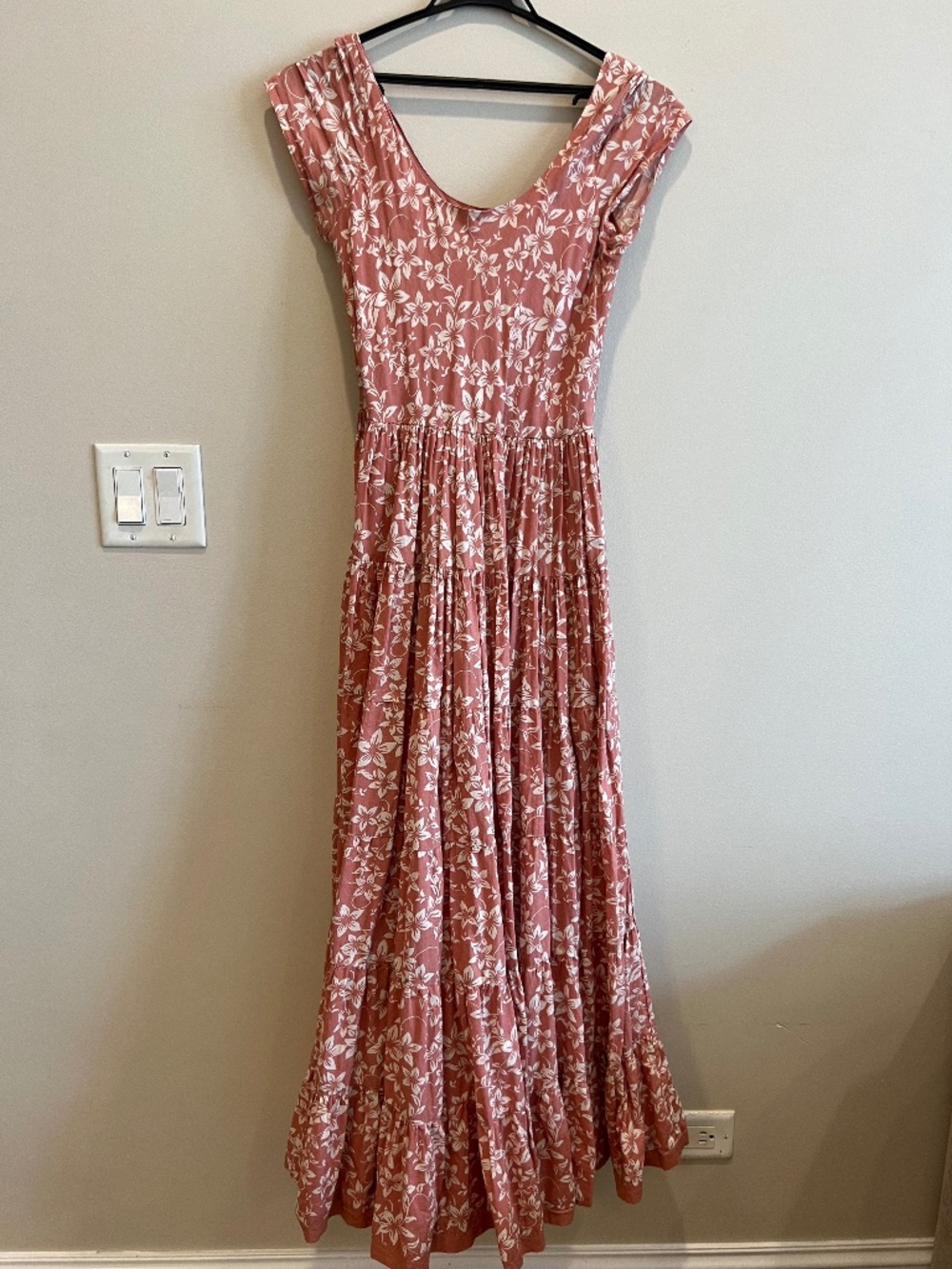 MARIHA Japanese Dress Mauve Pink Floral Print Cotton 100% Size M